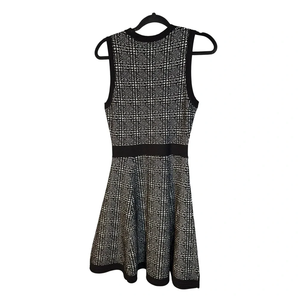 NWOT Kate Spade Mod Knit Wool Grey Plaid Sleeveless Sweater Mini Dress ($498) XS